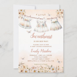 Invitación Un poco querido Chica de ropa de Boho Baby Shower