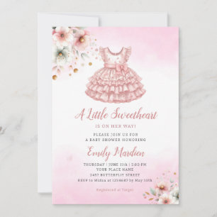 Invitación Un poco querido Chica de ropa rosa Baby Shower