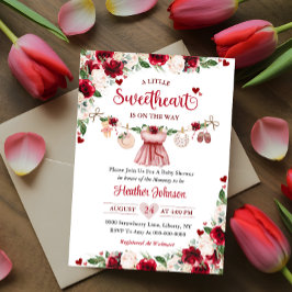 Invitación Un poco querido Chica de San Valentín Baby Shower