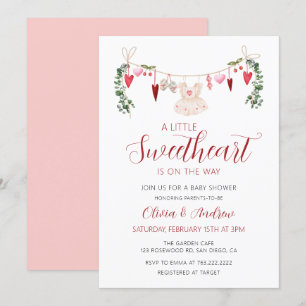 Invitación Un poco querido Chica de San Valentín Baby Shower