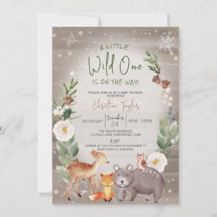 Invitación Un poco salvaje, Baby Shower de Animales de Invier