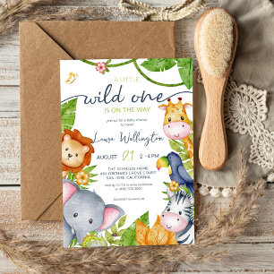 Invitación Un poco salvaje Baby Shower de una jungla de anima