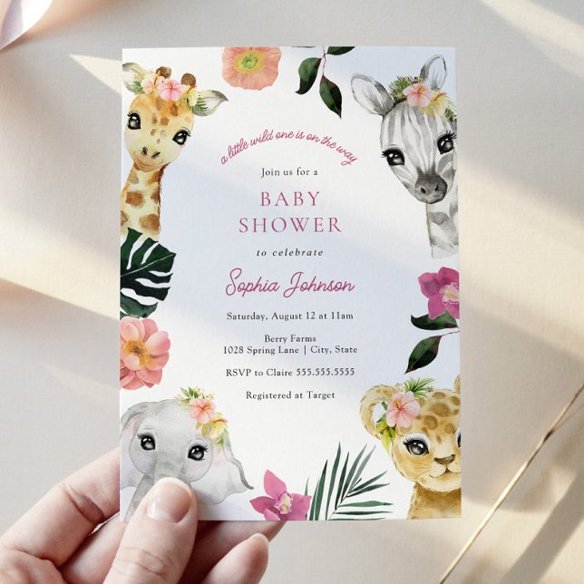 Invitación Un poco salvaje Chica de la jungla Baby Shower (Subido por el creador)