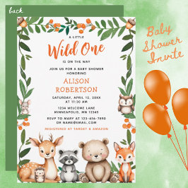 Invitación Un poco salvaje en Baby Shower de animales de Wood