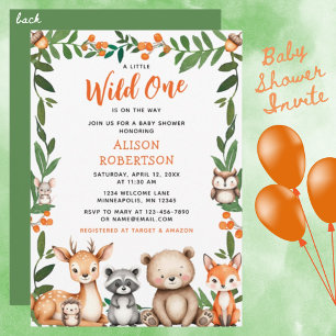 Invitación Un poco salvaje en Baby Shower de animales de Wood