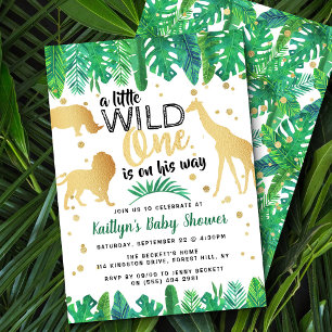 Invitación Un Poco Salvaje Está En Camino De Los Chicos Baby