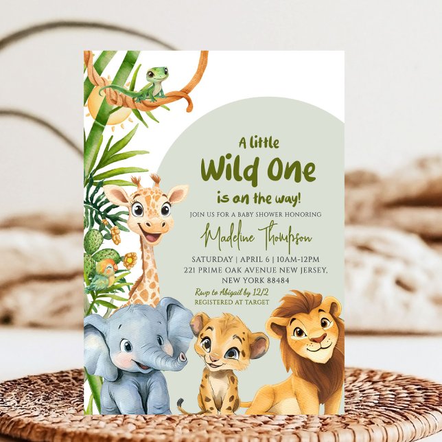 Invitación Un poco salvaje está en camino de Safari Baby Show (Subido por el creador)