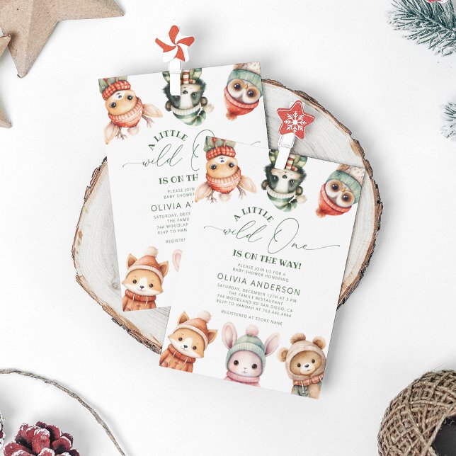 Invitación Un poco salvaje un invierno Woodland Baby Shower (Subido por el creador)