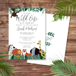 Invitación Un poco salvaje, un Safari Animals Baby Shower