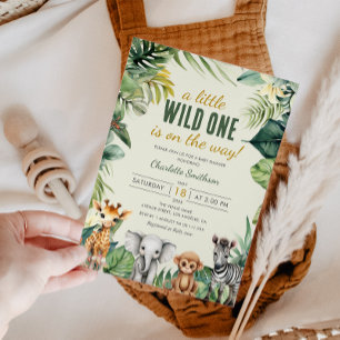 Invitación Un poco salvaje, un Safari Animals Baby Shower