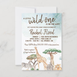 Invitación Un poco salvaje, un Safari Animals Baby Shower