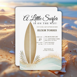 Invitación Un poco surfista de oro Minimalista Baby Shower