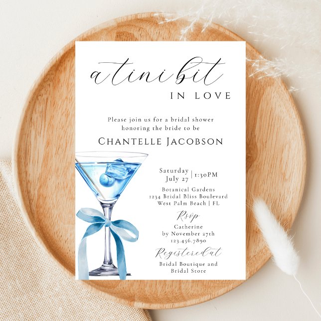 Invitación Un Poco Tini Ama La Ducha De Novias Blue Martini (Subido por el creador)