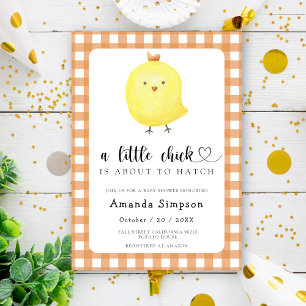 Invitación Un pollito a punto de eclosionar Fiesta de baby sh