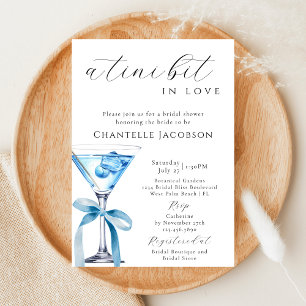 Invitación Un poquito enamorada Bridal Shower Blue Martini