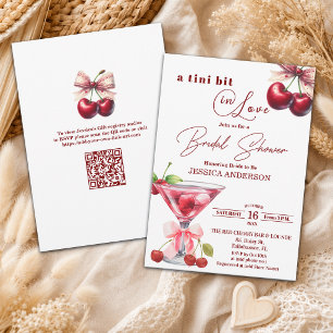 Invitación Un poquito enamorada Código QR Martini Despedida d