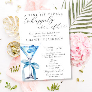 Invitación Un poquito más cerca Chic Blue Martini Despedida d