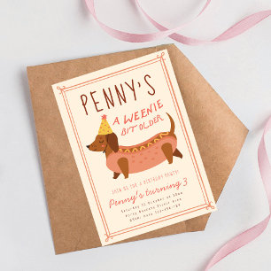 Invitación Un poquito más vieja Cumpleaños de niñas con hot d