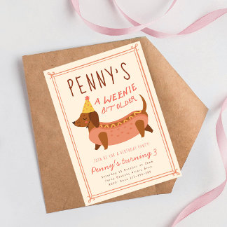 Invitación Un poquito más vieja Cumpleaños de niñas con hot d