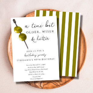 Invitación Un poquito más viejas Aceitunas Martini sucio Cump