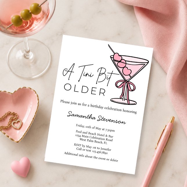 Invitación Un poquito más viejas Corazones rosados Olivas Fie (Subido por el creador)