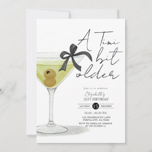 Invitación Un poquito más viejo Olive Martini Birthday Invita