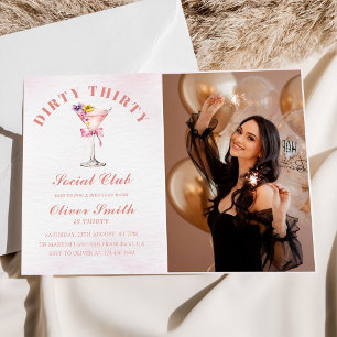 Invitación Un poquito mayor Martini sucio cumpleaños treinta 
