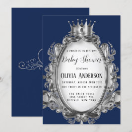 Invitación Un príncipe está en camino a la Baby Shower de pla