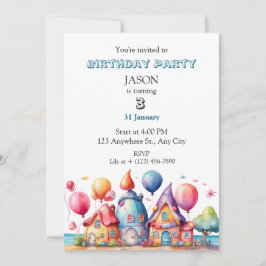 Invitación Un pueblo caprichoso de globos