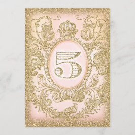 Invitación Un quinto cumpleaños, una vez una princesa de tiem