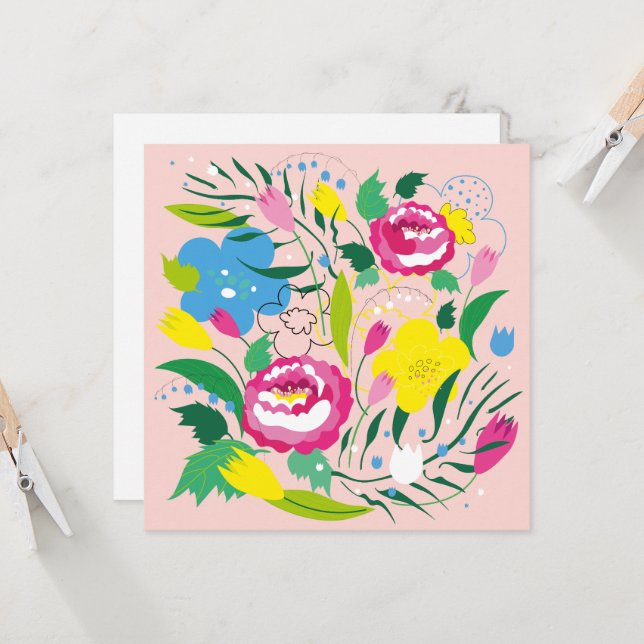 Invitación Un ramo colorido. (Anverso/Reverso In Situ)