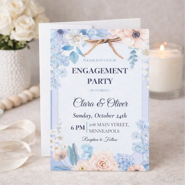 Invitación Un ramo de flores para una fiesta de compromiso (Subido por el creador)