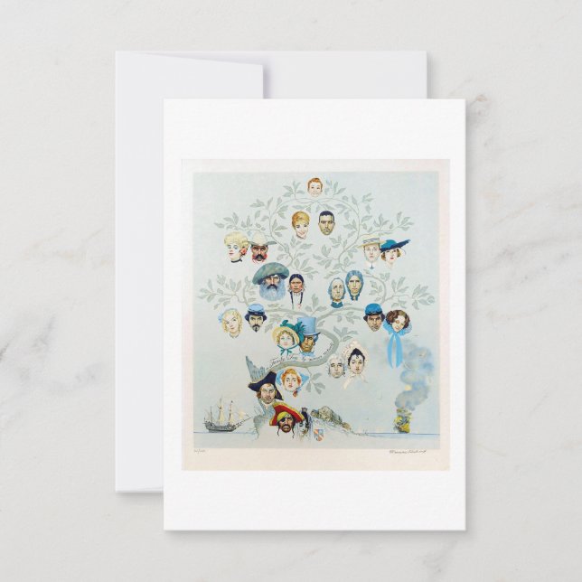 Invitación Un retrato de árbol familiar de 1959 (Anverso)