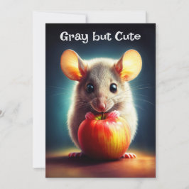 Invitación Un roedor diminuto y adorable que sostiene manzana