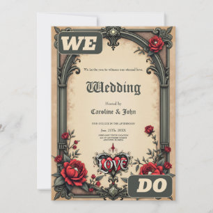 Invitación Un romance gótico. Un estilo gótico ornamentado