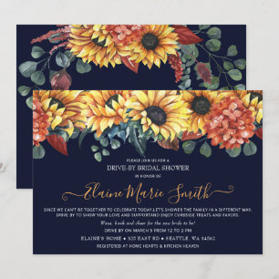 Invitación Un ruidoso giro de girasol borgoñoso a través de u