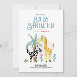 Invitación Un Safari Neutral de Género Cute Baby Shower