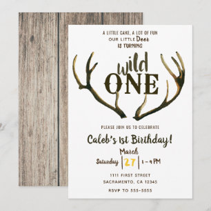 Invitación Un Salvaje Cumpleaños de Ciervo 1er