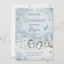 Invitación Un salvaje cumpleaños de Wonderland en invierno