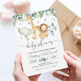 Invitación Un salvaje Safari Baby Shower de un niño