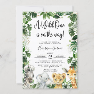 Invitación Un salvaje Safari de la Selva Baby Shower