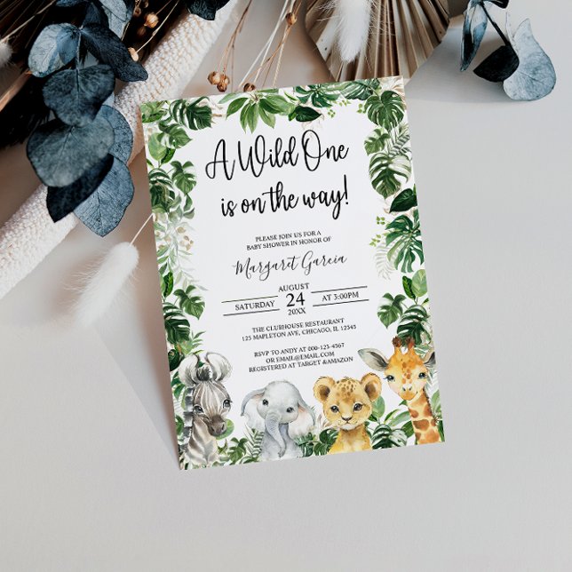 Invitación Un salvaje Safari de la Selva Baby Shower (Subido por el creador)