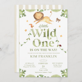 Invitación Un salvaje Safari Verde Género Neutral Baby Shower