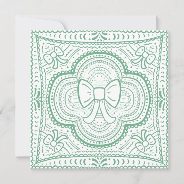 Invitación Un Shabby Chic Bow (Anverso)