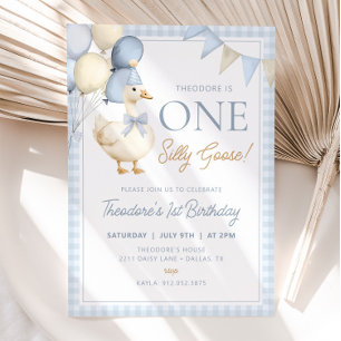 Invitación UN SILLY GOOSE cumpleaños primer cumpleaños invita