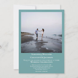 Invitación Un simple Minimalista Boda Verde azulado de arte a