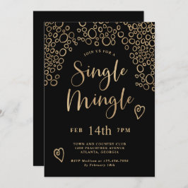 Invitación Un solo macho Fiesta de San Valentín negro y oro