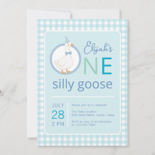 Invitación Un sombrero de fiesta azul de ganso tonto Niño cum