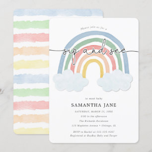 Invitación Un sorbo de arcoiris y ver la ducha de bebé salada