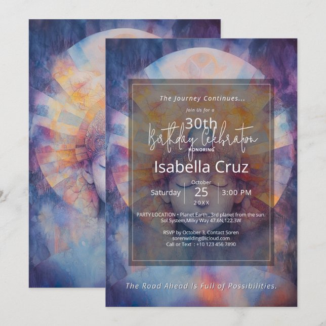 Invitación Un Sueño Tranquilo | Diseño Visionario (Anverso / Reverso)